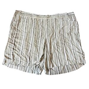 Isaac Mizrahi Bridgehampton Shorts 28WP Linen Striped Cottagecore Coastal Summer